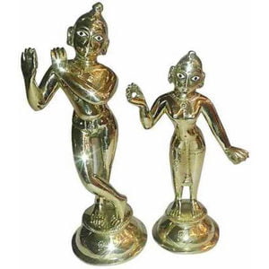 Golden Radha Krishna Idol Made of brass
