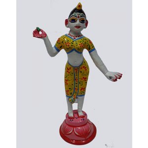 Single Radha Rani Brass puja idol decorated