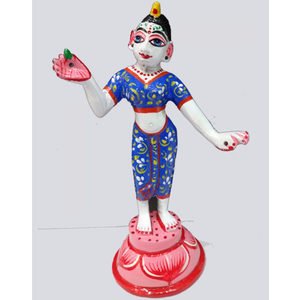 Single Radha Rani Brass puja idol decorated